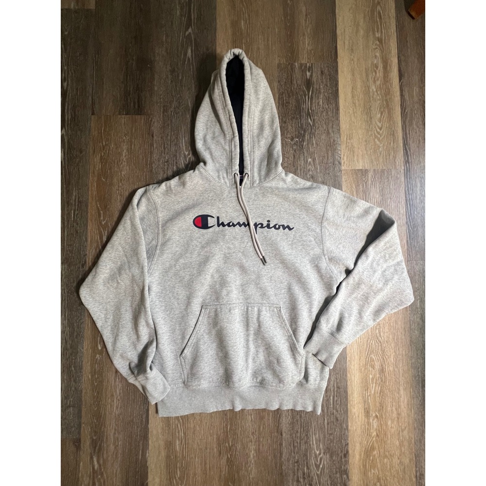 Champion Hoodie‎ Mens Medium Gray Authentic Athleticwear Script Logo